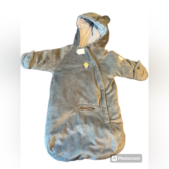 Carter's child of mine baby 0-3 months soft gray bunting sleep bodysuit 1042 - Picture 1 of 7